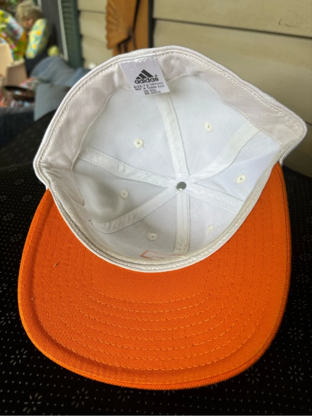 adidas White and Orange Team T Baseball Cap